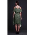 thumbnail image 4 of Bimba Green Geometric Printed Womens Cold Shoulder Tunic Party Round Neck Shift Dress - Large, 4 of 6