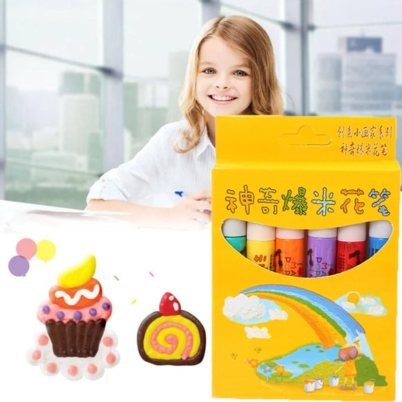 LSLJS DIY Bubble Popcorn Drawing Pens Puffy Bubble Pen Puffy 3DArt Safe Pen, Popcorn Pens, Magics Colour DIY Bubble Popcorn Drawing Pens for Greeting Birthday, Home Essentials