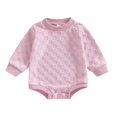 thumbnail image 1 of AherBiu Vêtements pour Nouveau-Né Fille Col Ras du Cou Manches Longues Vêtements pour Bébé Justaucorps Automne Barboteuses Tenues, 1 of 4