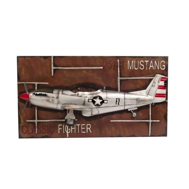 HomeRoots 401171 C1943 Cadre Gris Mustang P51
