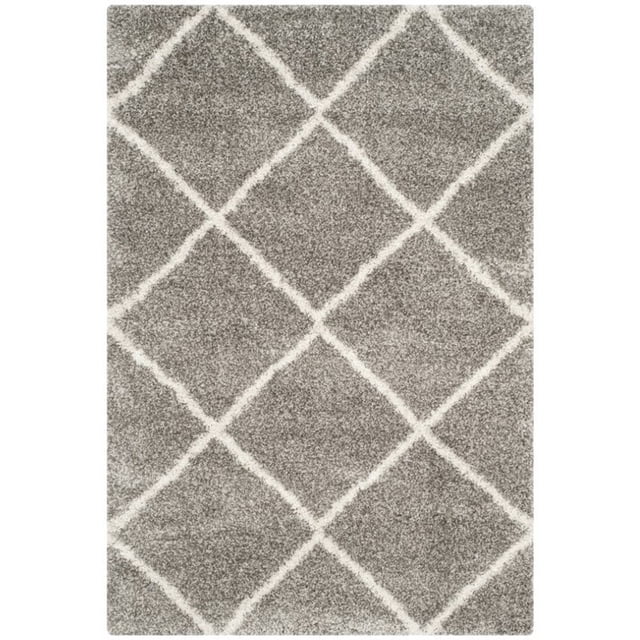 Safavieh Hudson Shag 10' X 14' Power Loomed Rug in Gray and Ivory