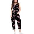 thumbnail image 1 of Girls Romper Bow Print Summer Rompers for Girls Spaghetti Strap Rompers with Pockets Summer Clothes for Teens 5-6 Y, 1 of 6