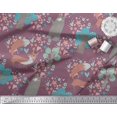 thumbnail image 2 of Soimoi Velvet Fabric Tree,Fox & Bear Kids Printed Craft Fabric by The Yard 58 Inch Wide, 2 of 3