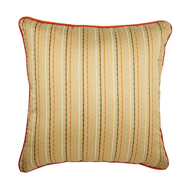 The HomeCentric Housse de Coussin, Housse de Coussins Décoratifs Orange, Lot de 2, Housse de Coussin Texture à Rayures 22x22 Pouces (55x55 cm), Housse de Coussins Carrés, Housse de Coussin Orange à Rayures - Orange Épicé Gingembre