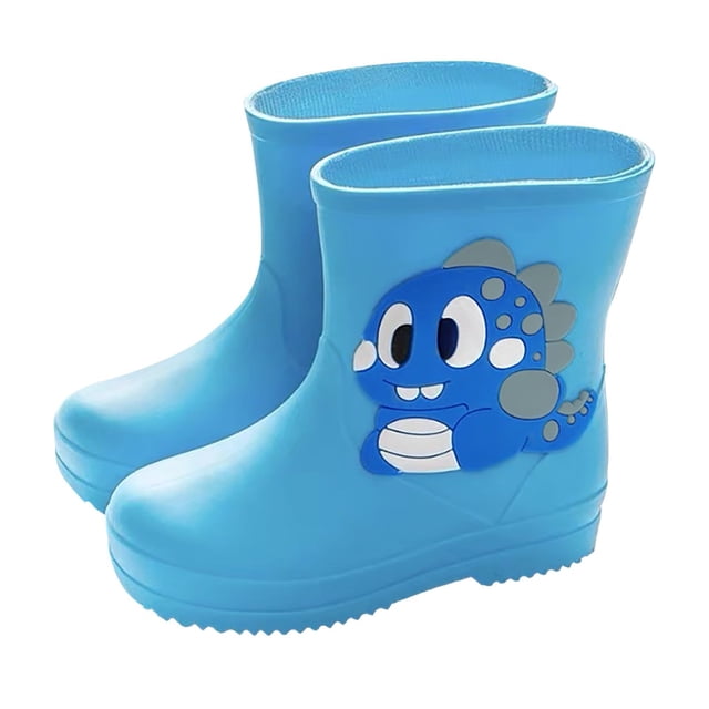 MIASHUI Kids Rain Boots Lightweight Easy On Rubber Rain Shoes,Blue,4.5-5 Years