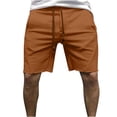thumbnail image 1 of Yuzhih Men's Summer Shorts Casual Solid Color Drawstring Frayed Raw Hem Shorts Outdoors Workout Athletic Shorts, 1 of 6