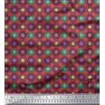 thumbnail image 1 of Soimoi Crepe Silk Fabric Floral Mandala Print Sewing Fabric Yard 42 Inch Wide, 1 of 3