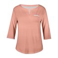 thumbnail image 4 of QIPOPIQ Plus-Size Tops for Women Summer V Neck T Shirts Color Block Raglan Tees Clearance, 4 of 5