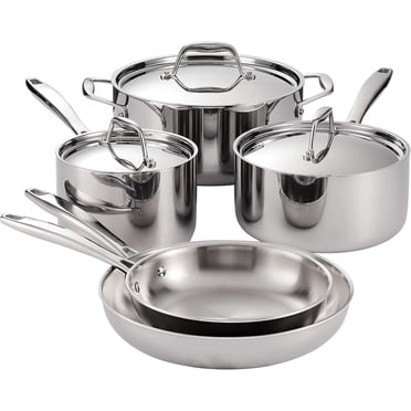 Tramontina Signature Tri-Ply Base Stainless Steel 8-Piece Cookware Set with Lids, Dutch Oven, Pots & Pans Kitchen Set, Induction-Ready, Oven-Safe, Dishwasher-Safe