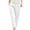 White, variant on LOVZFMLL Women's Pants, Elastic Waist Casual Pants Solid Color Large Pocket Cotton Linen Straight Pants White, XL