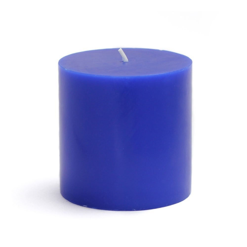 Zest Candle Pillar Candle, 7.6cm by 7.6cm , Blue