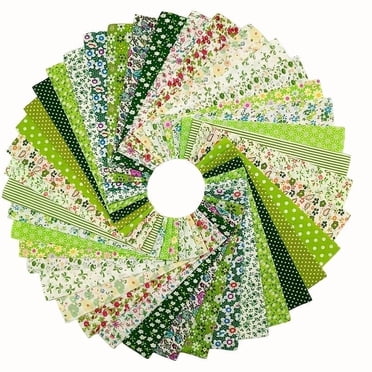 iMzoon 80 Pcs Bandes de Tissu Jelly Roll pour Courtepointe Couture-2,6 Pouces Bandes de Tissu en Coton Pré-Découpées à Motif Floral Lots, Tissu de Courtepointe Parfait pour la Couture, Fournitures de Couture Bricolage Vert