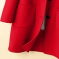 thumbnail image 4 of Children's Wool Trench Overcoat Breasted Lapel, Pea Coat, Long Sleeve, MidLong, with Pockets, 4 of 6