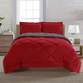 thumbnail image 5 of Reversible 3-Piece Comforter Set with Matching Shams, Two Colors in One for Ultimate Versatility and Style, King/California King, Red/Gray, 5 of 5