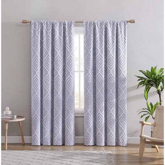 Swift Home Jacquard Clip Rod Pocket Single Window Panel
