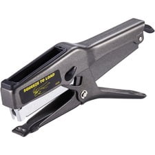 Bostitch BOS02245 Plier Stapler in black with a durable all-metal construction. Features a 45-sheet capacity, 210 staple capacity, and compatibility with 1/4-inch and 3/8-inch B8 PowerCrown Premium Staples. Includes No-Jam technology and a top-loading design for easy reloading. Ideal for office, retail, or mailroom use.