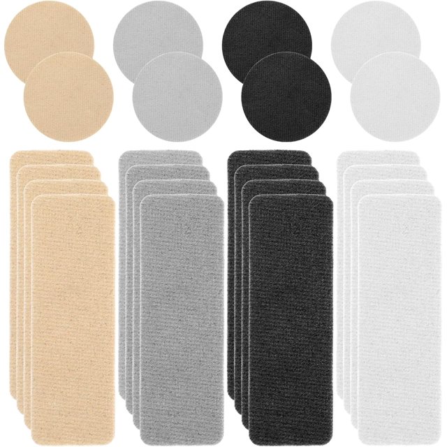 24 Pcs Patchs de Chaussures Trous Rectangulaire Forme Ronde Tennis Réparation Auto-Adhésif Prévention Orteil Talon Espadrille Maille Kit