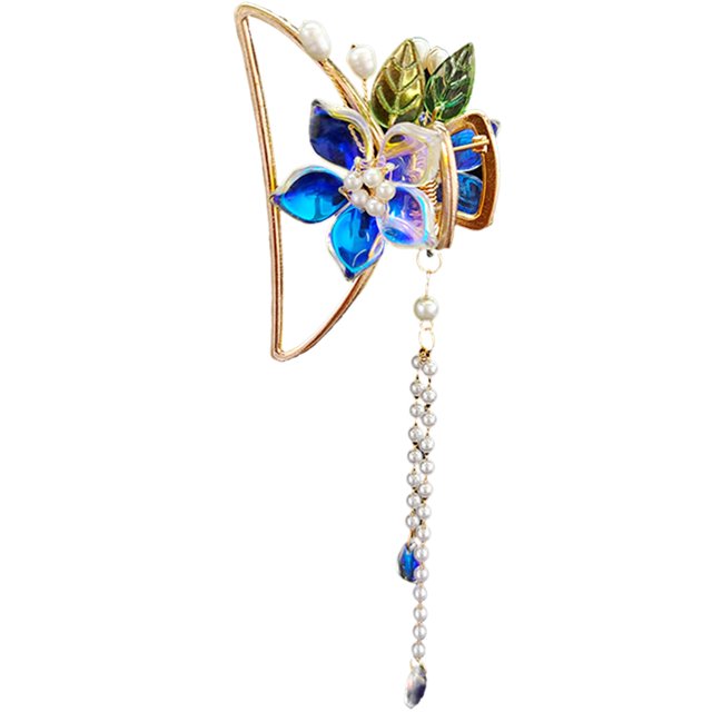 Pince à Cheveux Vintage - Pince Mâchoire Creuse pour Cheveux, Barrette Attrape-Cheveux avec Pendentif