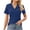 Blue, variant on Women's Tops Sale Clearance! Women's Polo Shirts Lapel Collar V Neck Short Sleeve Blouse Dressy Casual Tunic Tops Summer Clearance