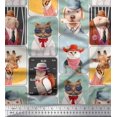 thumbnail image 1 of Soimoi Polyester Crepe Fabric Paw,Hat & Animals Patchwork Printed Craft Fabric by The Yard 52 Inch Wide, 1 of 3