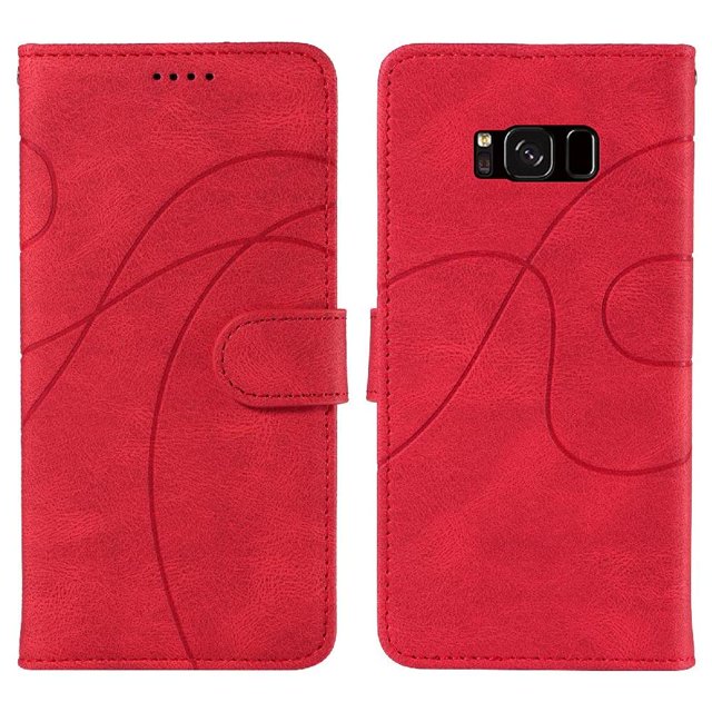 Flip Case For FOXDOCK Samsung Galaxy S8 Card Slots and Kickstand Function Skin Feel Leather