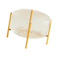 thumbnail image 4 of jifeng Fruit Bowl Fruit Dish Cylindrical with Gold Bracket Portable Fruit Tray Storage Clear, 4 of 9