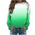 thumbnail image 2 of Chandails à Capuchon Mode pour Femmes 2023 Manches Longues Décontracté Dégradé Jour Imprimé Col Rond Chandail Ras du Cou Chandail Tunique Hauts Rabais de 50 % Liquidation Costumes d'Halloween/Noël, 2 of 5