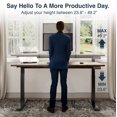 thumbnail image 2 of Desky Dual Hardwood Sit Stand Desk - Acacia / 48 x 30 inches / White, 2 of 10