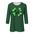 thumbnail image 5 of Elvqul T-Shirts pour Femmes de la Saint-Patrick à Col Rond, T-Shirts Mode, Manches 3/4, Imprimé, Grande Taille, Chandails à Enfiler pour Femmes, Fête, 5 of 5