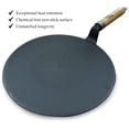 thumbnail image 1 of Verka Traditional Cast Iron Tawa 26cm – Pre-Seasoned Roti Tawa with Wooden Handle, Round Base, Chemical-Free Naturally Non-Stick Surface, 1 of 5