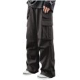 thumbnail image 1 of Dagugfen Cargo Pants for Men Elastic Waist Drawstring Outdoor Trainning Running Athletic Trousers Solid Color, 1 of 6
