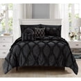 thumbnail image 2 of All Season 10-PIECE Bed in a Bag Infinity Collection Comforter Set Wrinkle Resistant Silky-Soft Includes Bed Sheet Set, King/CalKing , Black, 2 of 5