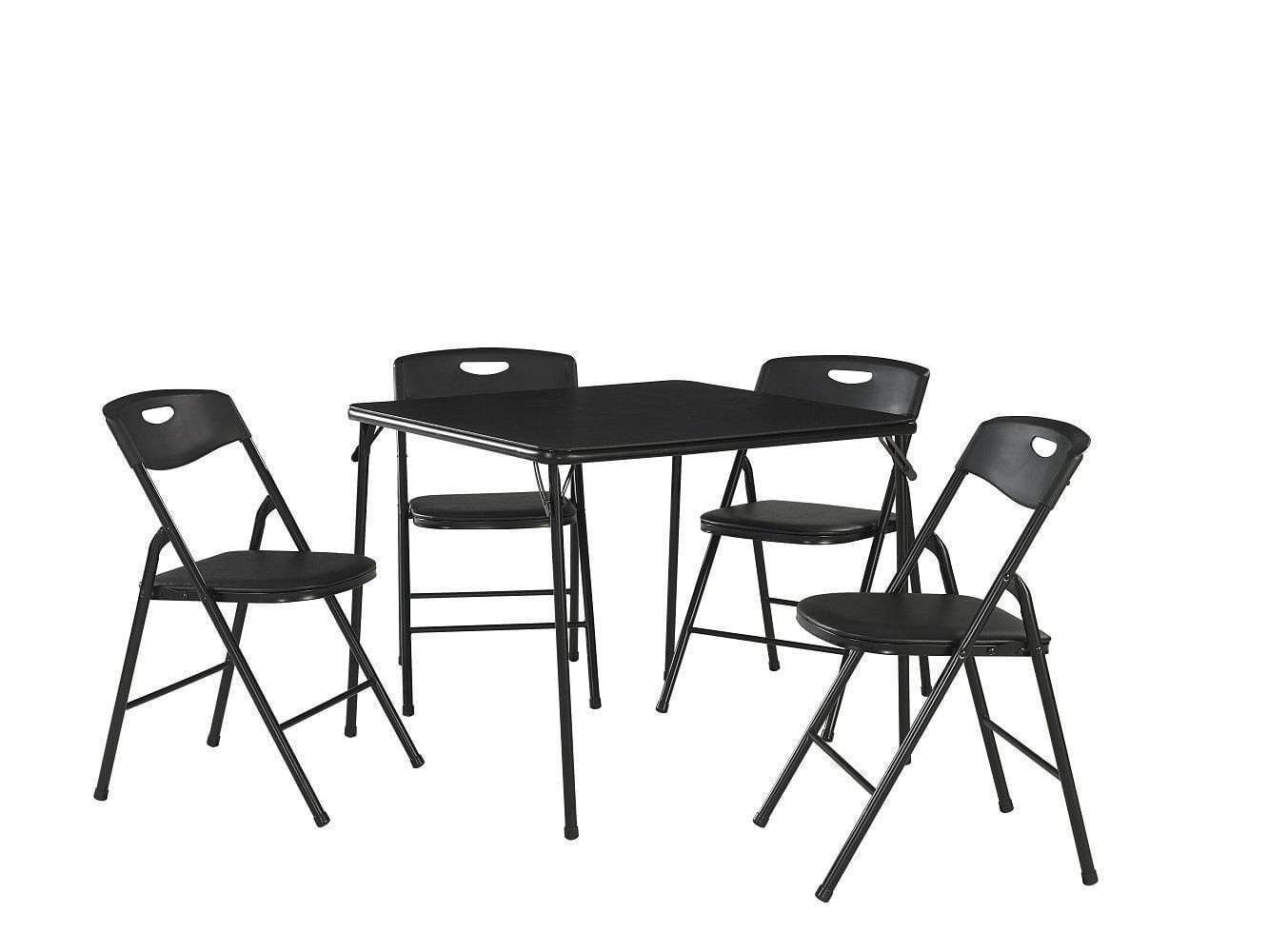 Cosco 5 Piece Folding Table And Chair Set Black