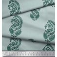 thumbnail image 2 of Soimoi Velvet Fabric Leaves Block Print Fabric by Yard 58 Inch Wide, 2 of 5