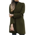 thumbnail image 1 of IROINID Manteau Décontracté Mi-Long pour Femmes, Col Rabattu, Couleur Unie, Manches Longues, Vert Armée, 1 of 2