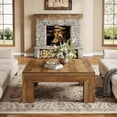 thumbnail image 4 of Table d'Appoint Centrale Tout en Bois Style Ferme, Table Basse Carrée de 39,4 Po pour Salon, 4 of 5