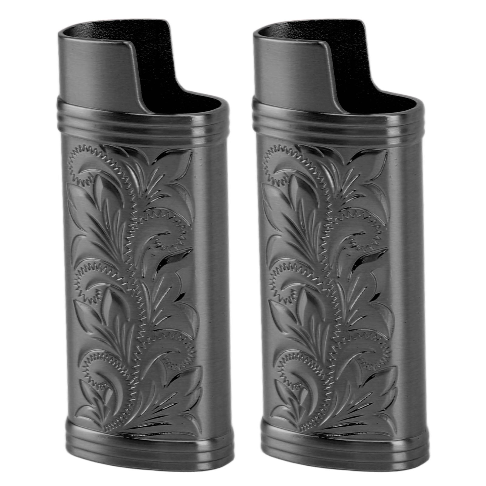 Retro Lighter Case 3D Floral Engraved Zinc Alloy Cover