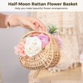 thumbnail image 3 of 3 Pcs Rattan Flower Baskets, Small Half-Moon Wicker Baskets with Handles & Plastic Lining for Wedding, Handheld Willow Straw Woven Baskets for Home Decor, Sturdy Picnic Baskets, 3 of 7