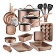 thumbnail image 2 of NutriChef 20 Piece Nonstick Kitchen Cookware Pots & Pans Set, Bronze (2 Pack), 2 of 10