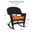 thumbnail image 4 of Jeco Wicker Rocker Chair in Black with Orange Cushion (Set of 2), 4 of 9