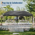 thumbnail image 1 of Heavy Duty Pop Up Canopy Tent – 10x20 FT Outdoor Immediate Shelter, One Push Setup, UPF 50+ Waterproof Silver Coated Top, 3 Heights, Roller Bag, Sandbags – Patio, Beach, Commercial Events, 1 of 7