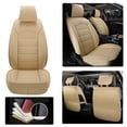 thumbnail image 3 of Maidao 2pcs Car Seat Covers Front Seats Only for SEAT for Arona 2017-Present 2 Seats Leather Airbag Compatible Waterproof Front Set Cushion Protector Beige, 3 of 6