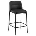 thumbnail image 1 of Bouclair Tabouret de Bar en Similicuir Noir et Métal, 1 of 9