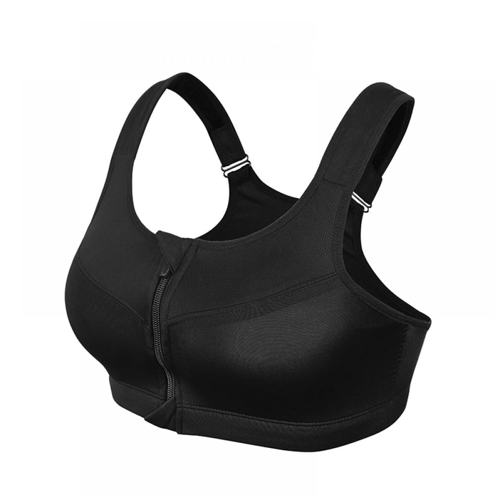 EASTIN Women Zip Front Sports Bras High Impact Support Bra Wirefree Zipper Adjustable Post Surgery Bra