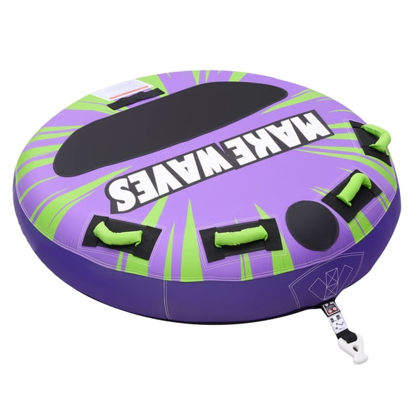 KFFKFF Towable Tubes for Boating, 2-Rider Inflatable Boat Tubes and Towables, 340lbs Capacity Water Sport Tube for Boat to Pull - with Anti-Slip Pad