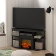 thumbnail image 3 of Pemberly Row Open Storage Corner Fireplace TV Entertainment Americano/Black, 3 of 6