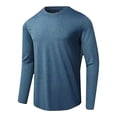 thumbnail image 4 of aohooy Men's Fishing Shirts Long Sleeve Sun Protection Shirts UV SPF UPF 50+ Rash Guard Running Quick Dry Lightweight Dark Blue,XXL, 4 of 7