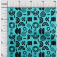 thumbnail image 2 of oneOone Tissu Georgette Viscose Bleu Turquoise Abstrait pour Robe Tissu Imprimé au Mètre 42 Pouces de Large, 2 of 4