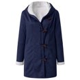 thumbnail image 2 of Innerwin Jacket Long Sleeve Ladies Coat Holiday Buttons Baggy Outwear Blue M, 2 of 3