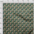 thumbnail image 3 of oneOone Coton Cambric Vert Foncé Tissu Récolte Matériel de Couture Tissu Imprimé au Yard 56 Pouces de Large, 3 of 4